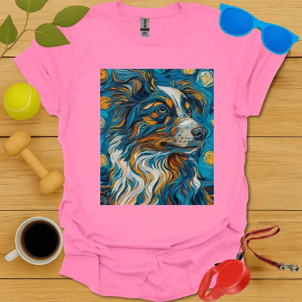 Australian Shepard Van Gogh Portrait