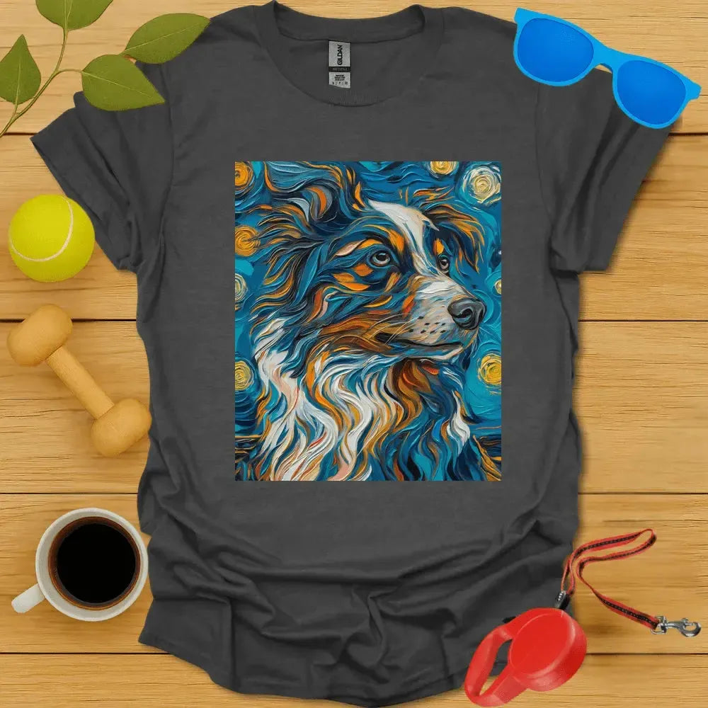 Australian Shepard Van Gogh Portrait