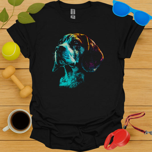 Colorful Beagle Design Printed Black T-shirt product type