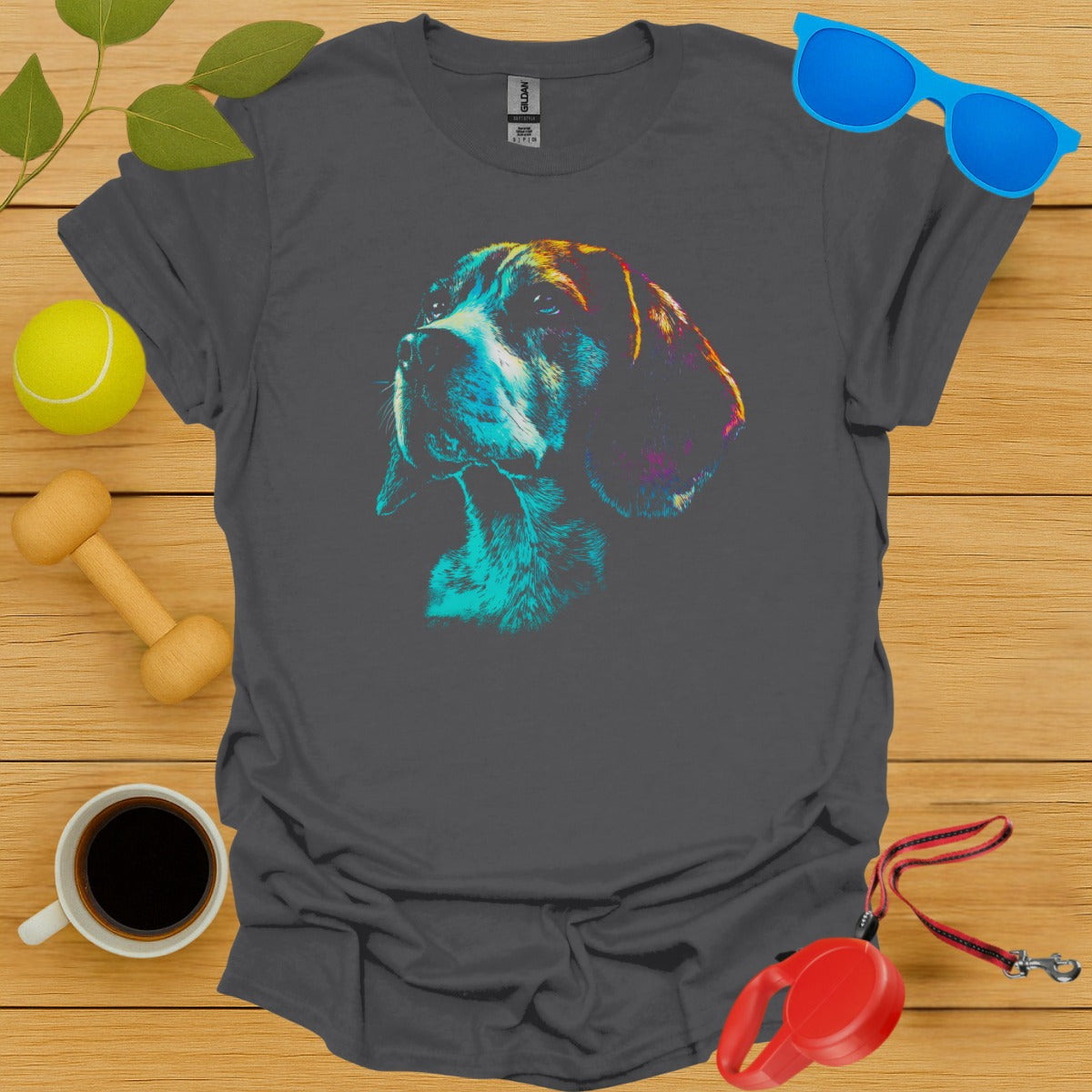 Colorful Dog Print Graphic Design Shirt product type