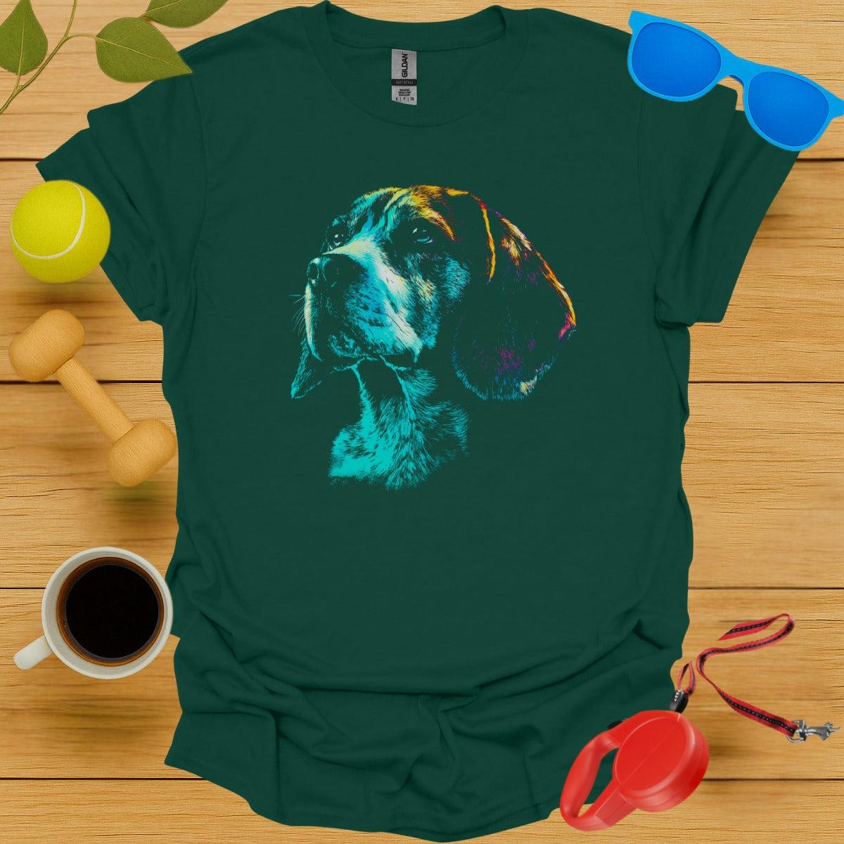 Vibrant Neon Dog Print Graphic Tee product