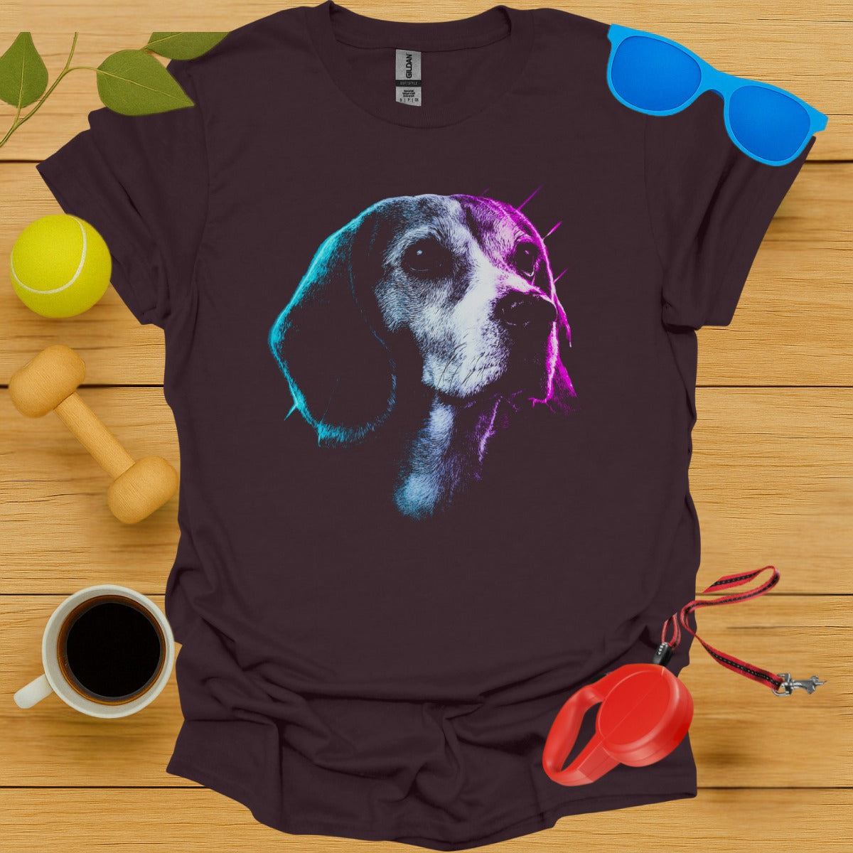 Colorful Neon Dog Print Graphic T-Shirt product type