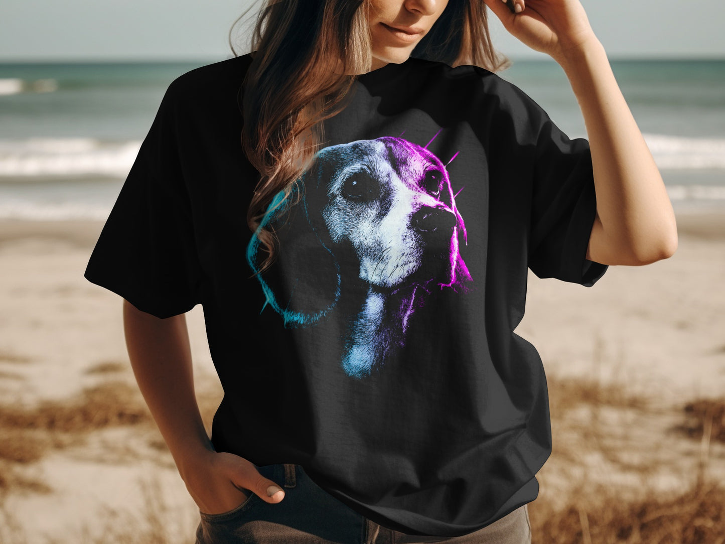 Vibrant Dog Theme Design Printed Graphic T-Shirt product