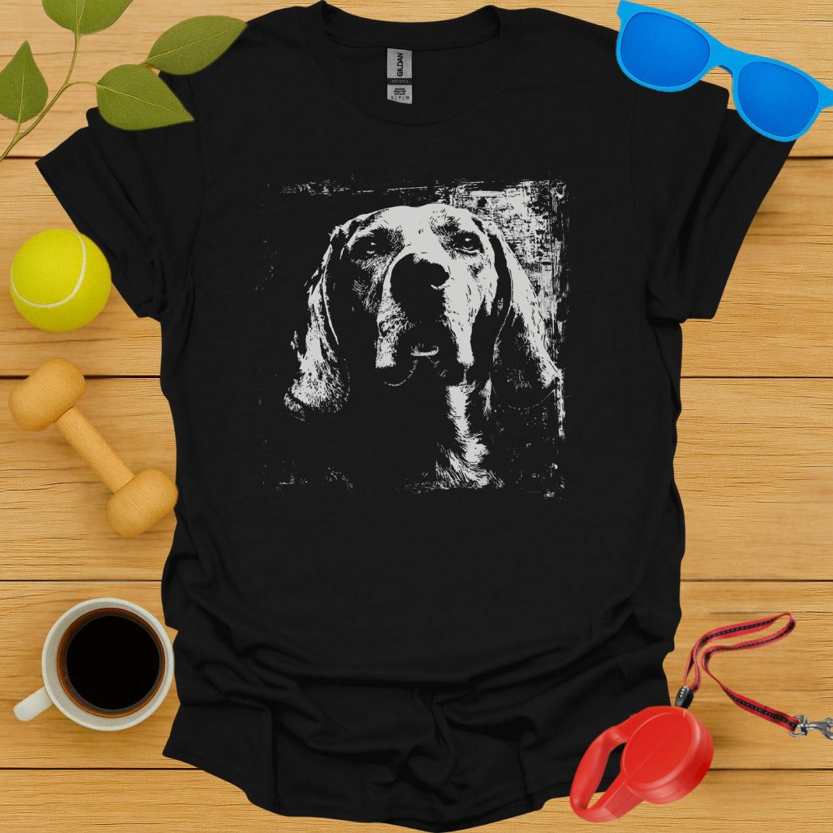 Stylish Black T-shirt with Dog Print Design product type