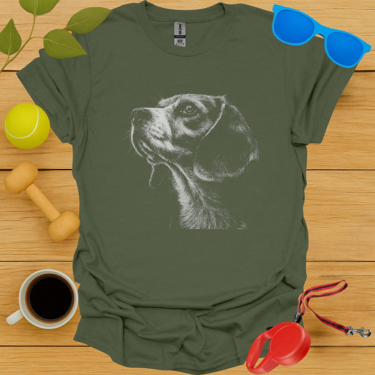 Dog Portrait Artwork Printed on T-Shirt product