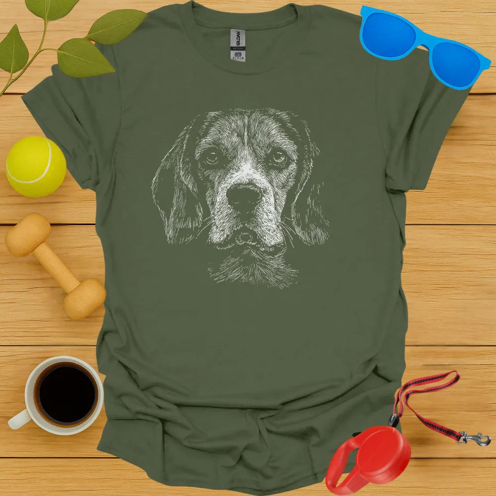 Beagle Monochrome Portrait Tee