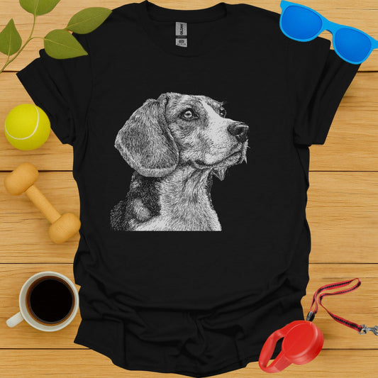 Beagle Dog Detailed Drawing Graphic T-shirt product type