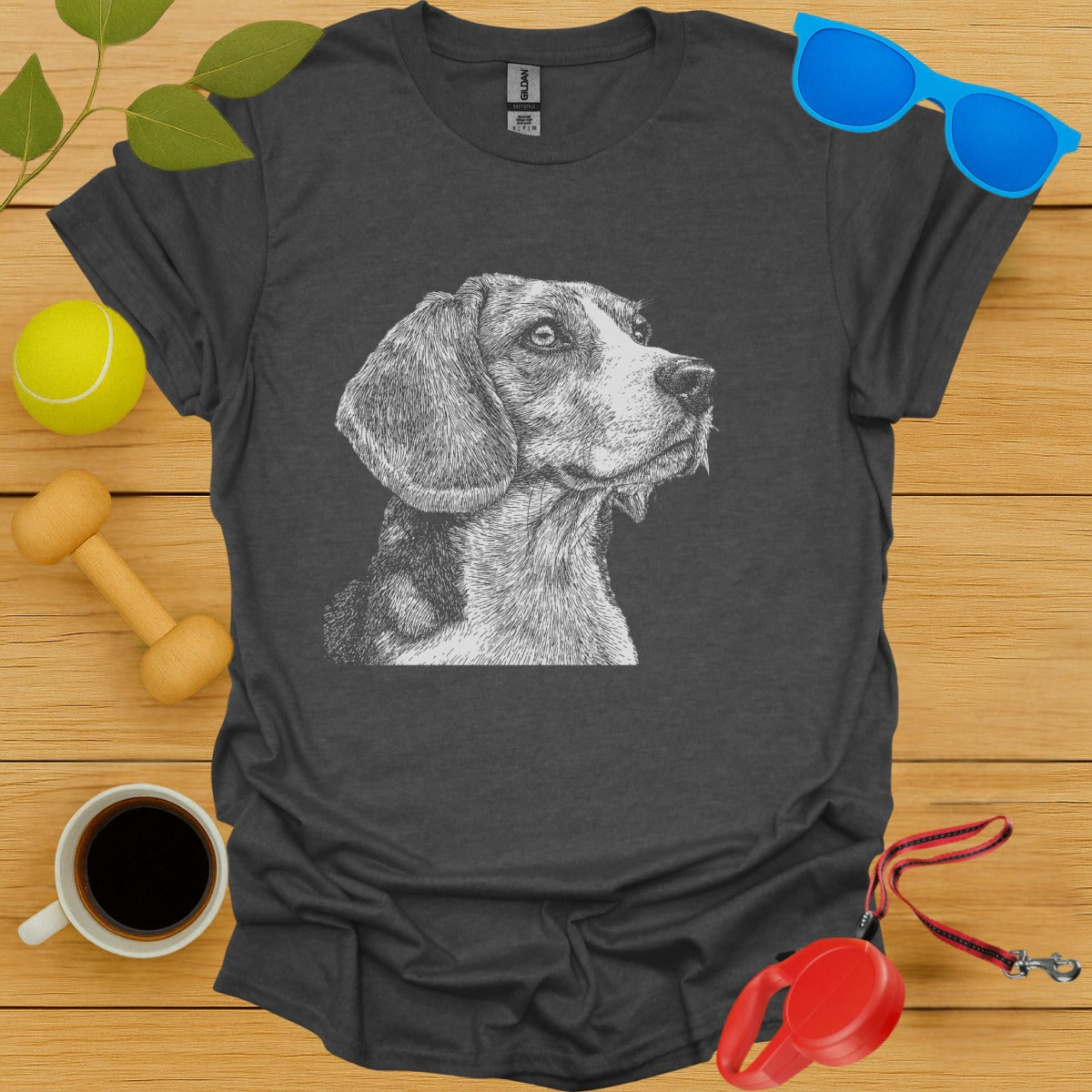 Realistic Beagle Portrait Dark Gray T-Shirt product type