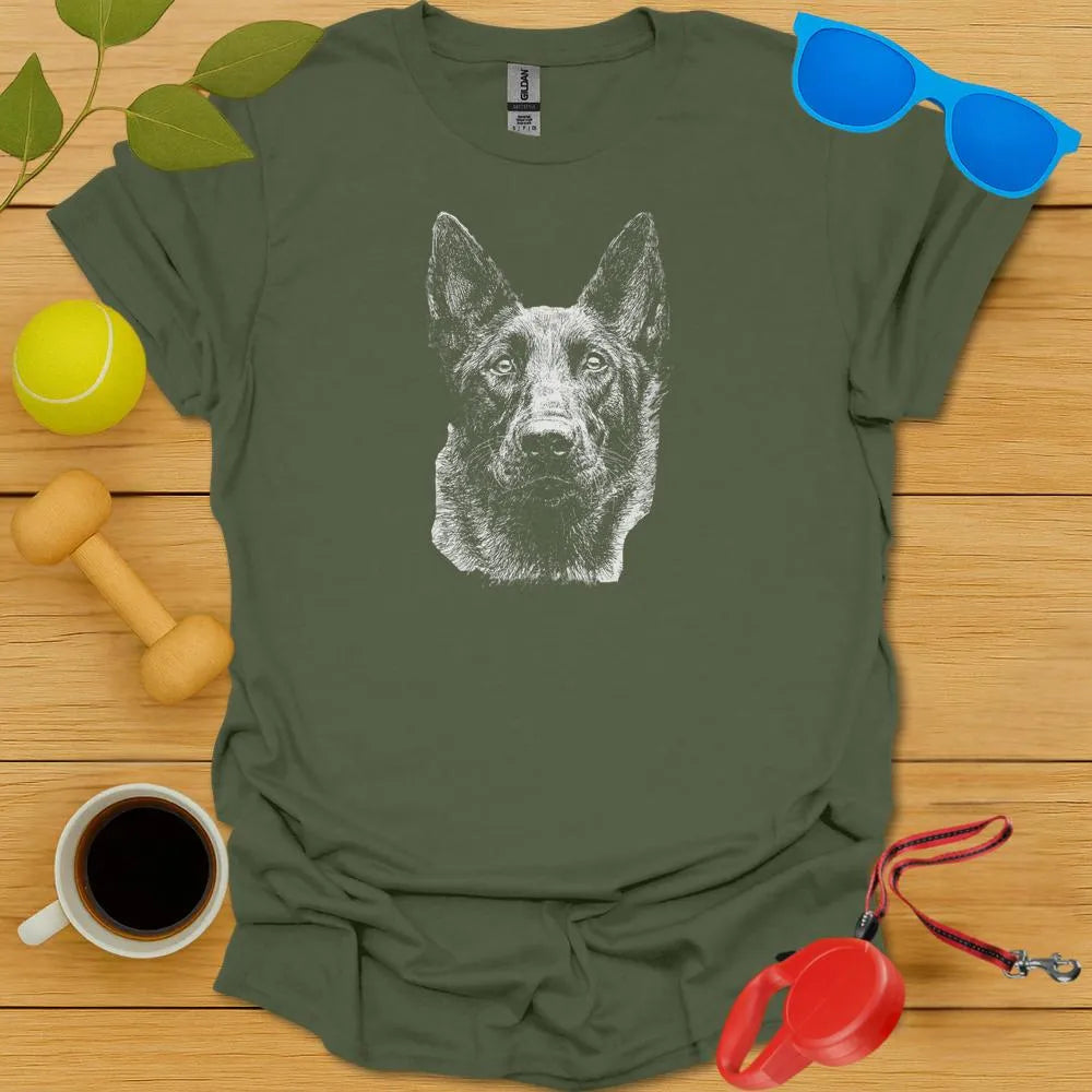Belgian Malinois Portrait Tee Png