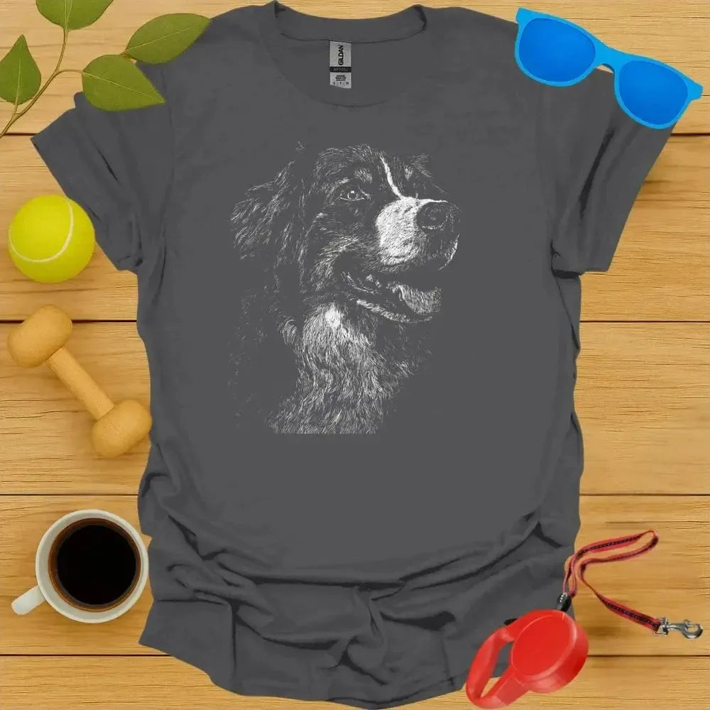 Bernese Mountain Dog Monochrome Portrait Tee