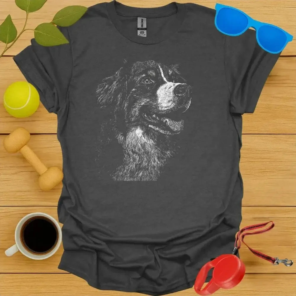 Bernese Mountain Dog Monochrome Portrait Tee