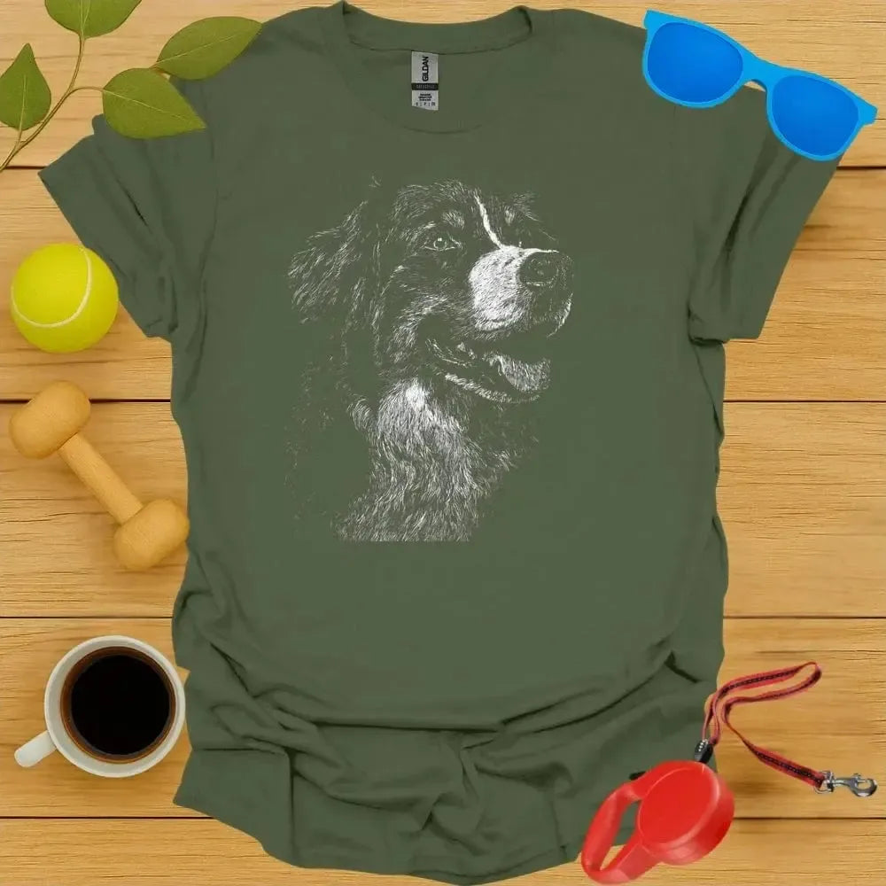 Bernese Mountain Dog Monochrome Portrait Tee