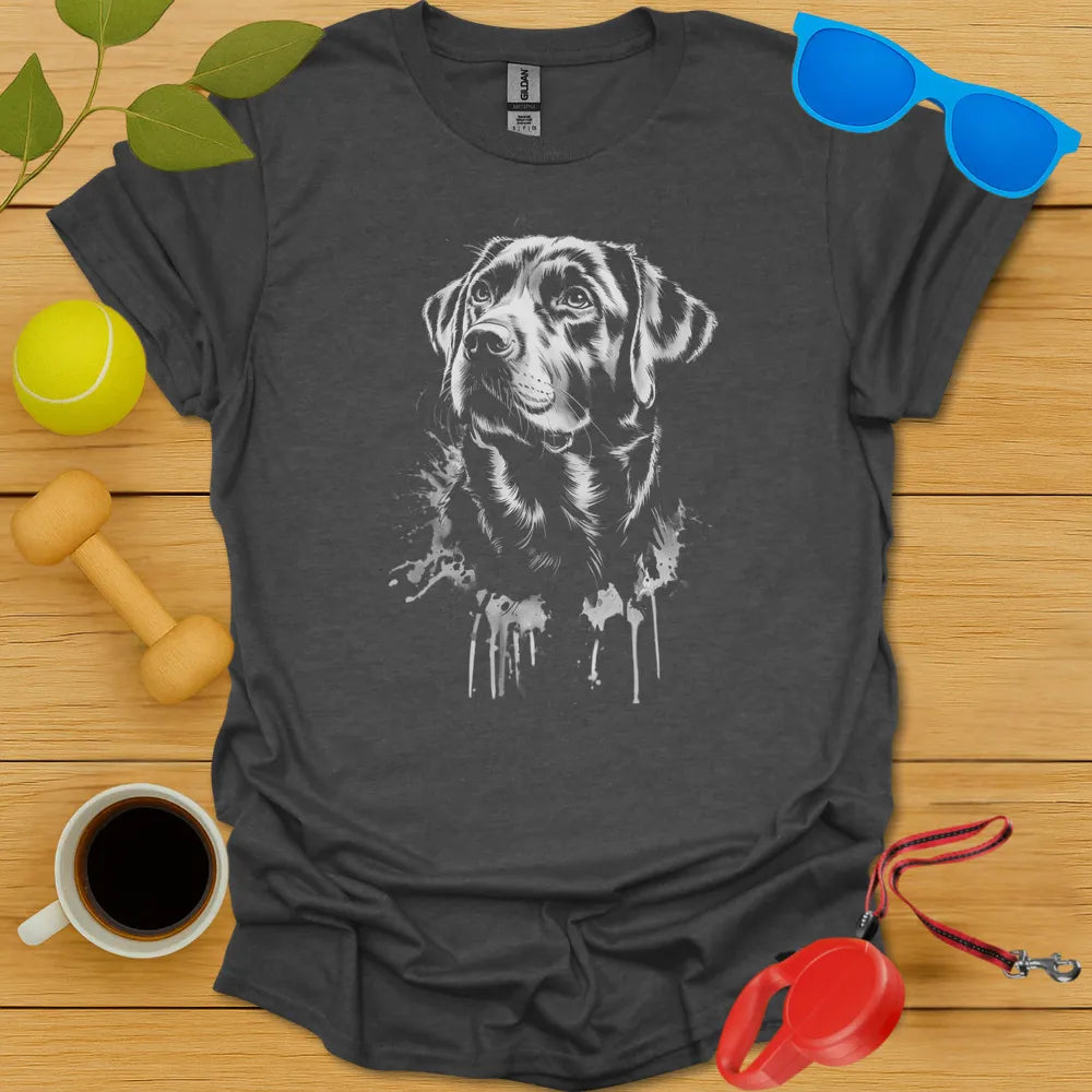 Black Lab Paint Drip Portrait