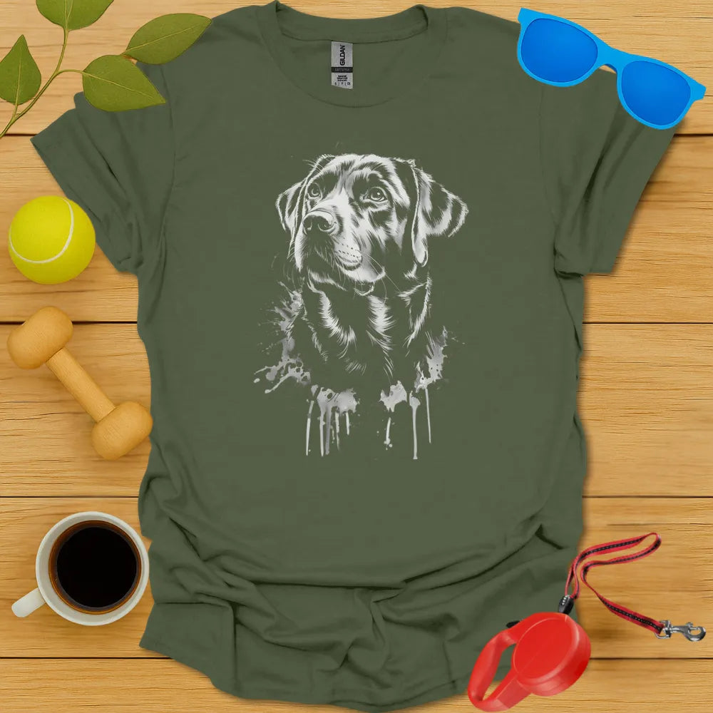 Black Lab Paint Drip Portrait