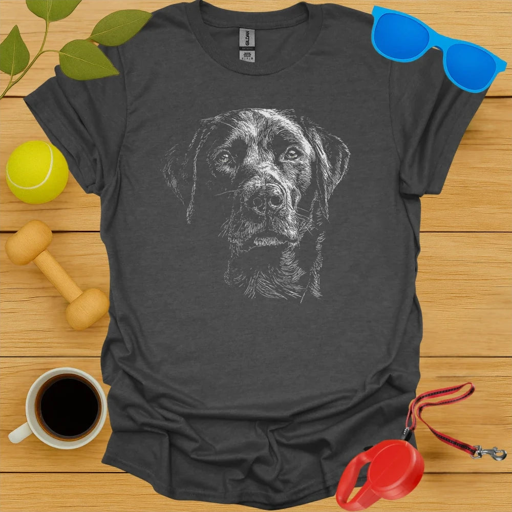 Black Lab Portrait T Shirt