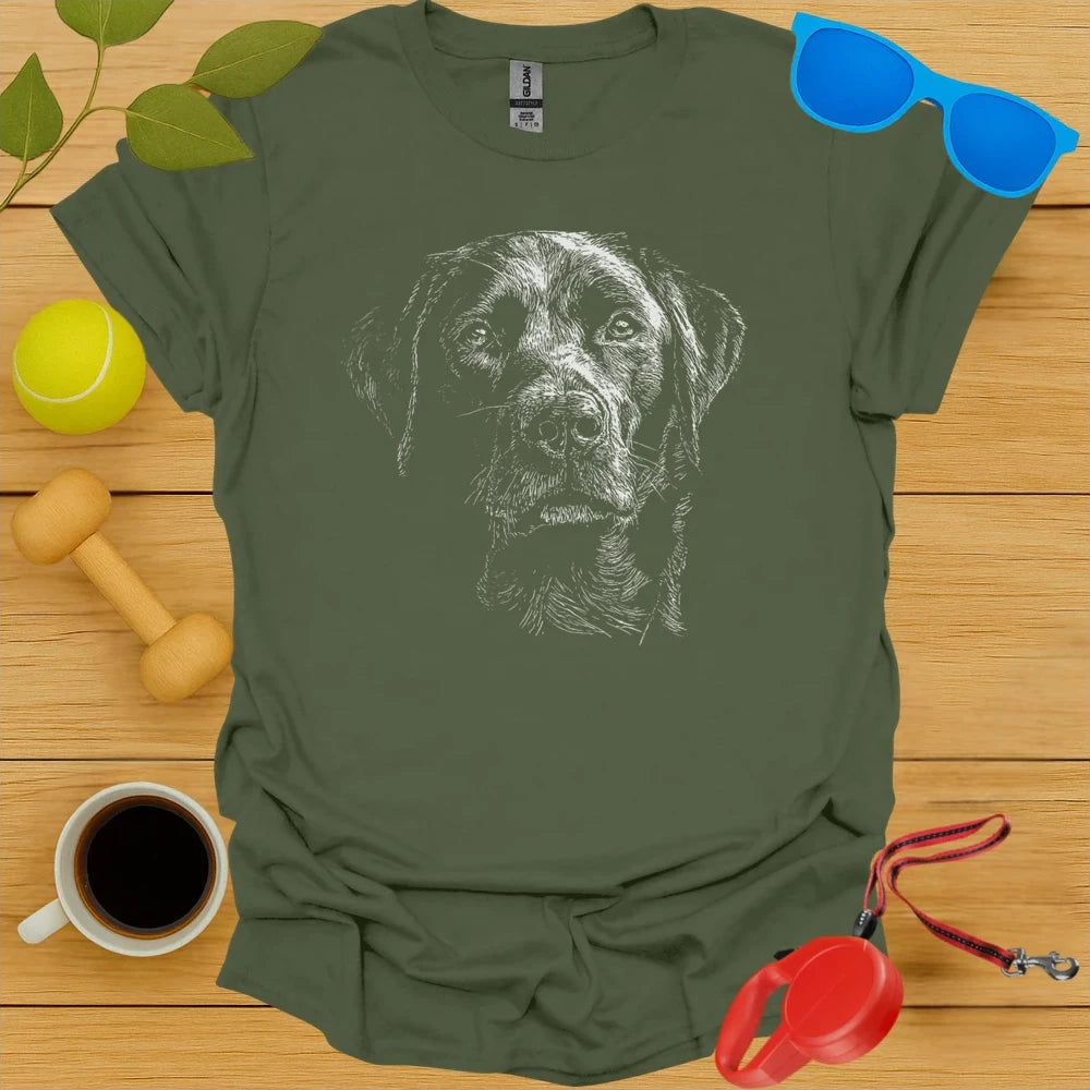 Black Lab Portrait T Shirt