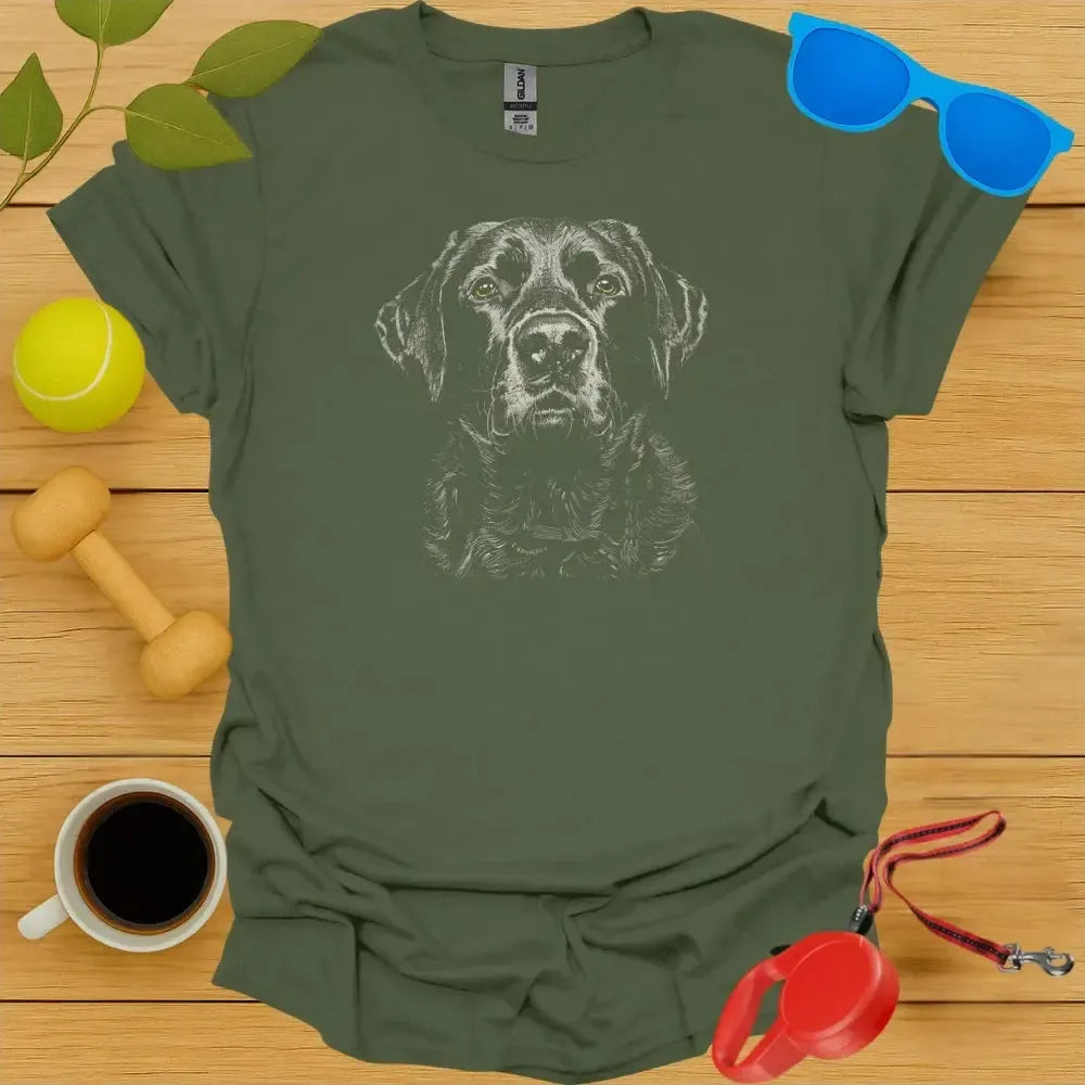 Black Lab Sketch Portrait Tee