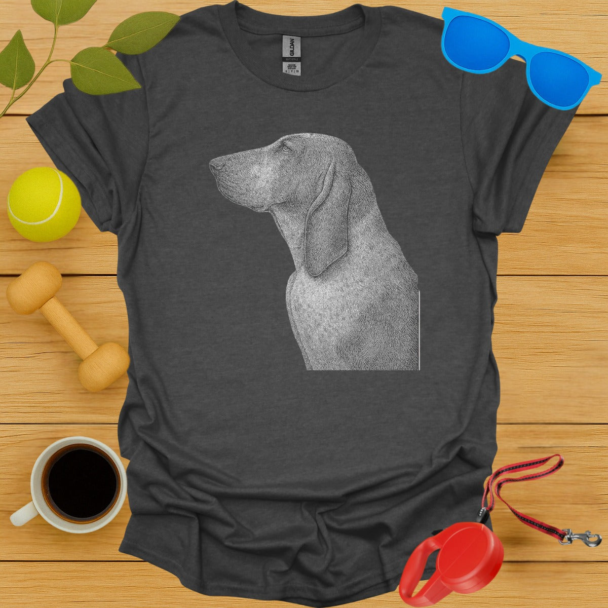 Dog Illustration on Gray Classic T-Shirt product