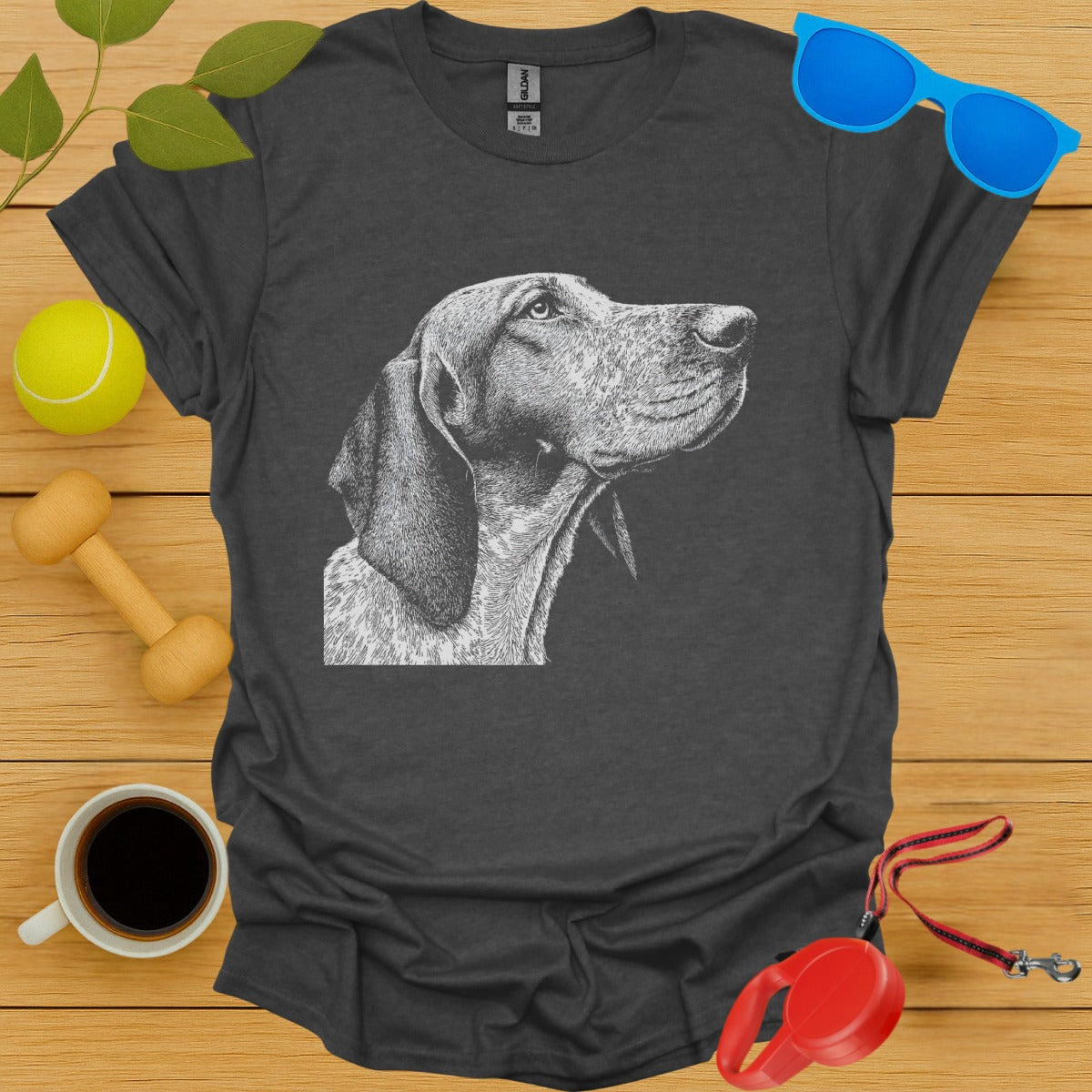 Artistic Dog Print on Casual Relaxed Fit T-shirt product