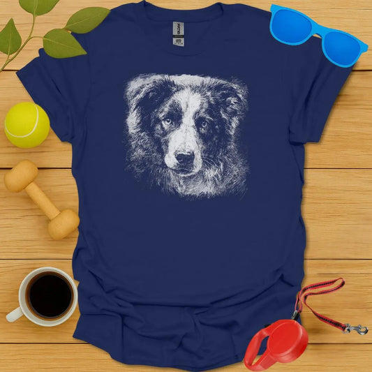 Border Collie Sketch Portrait Tee