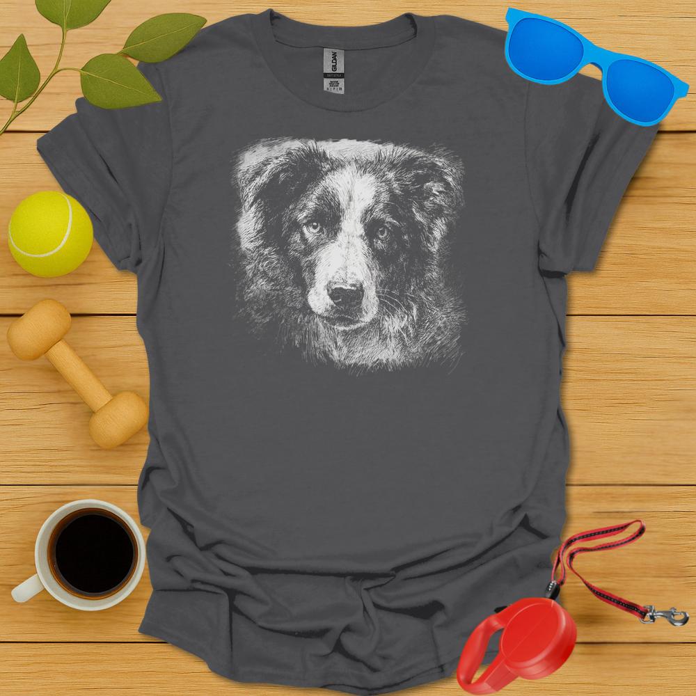 Border Collie Sketch Portrait Tee