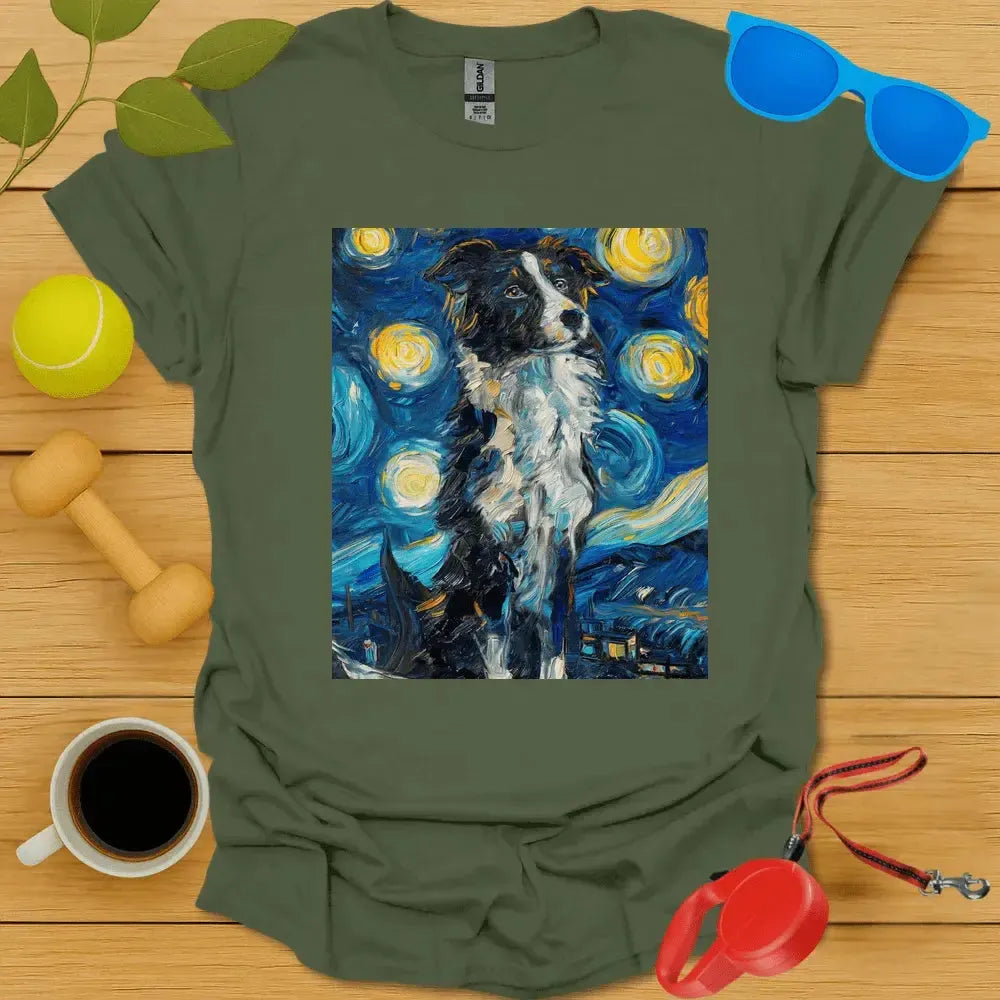 Border Collie Van Gogh Portrait