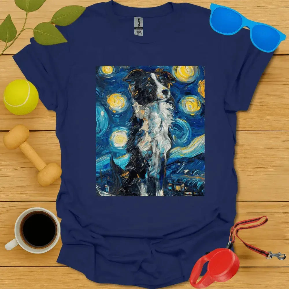 Border Collie Van Gogh Portrait