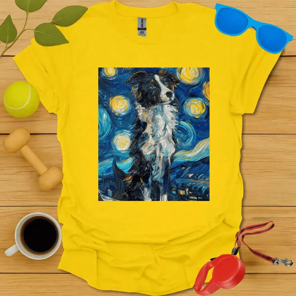 Border Collie Van Gogh Portrait