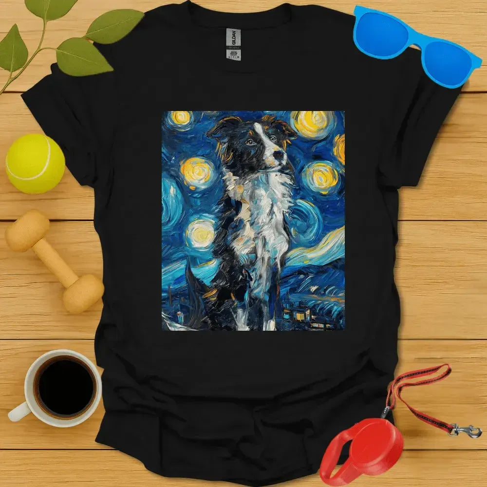 Border Collie Van Gogh Portrait