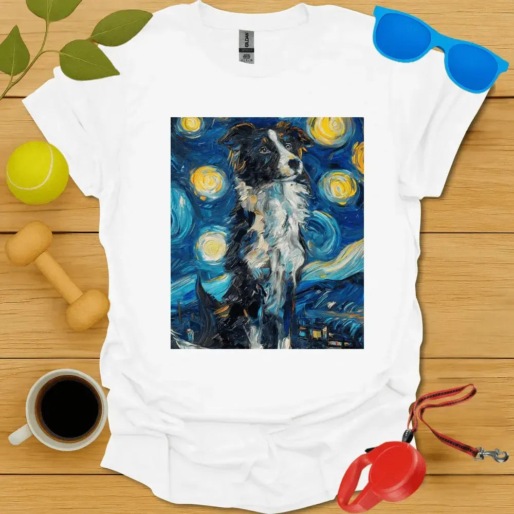 Border Collie Van Gogh Portrait