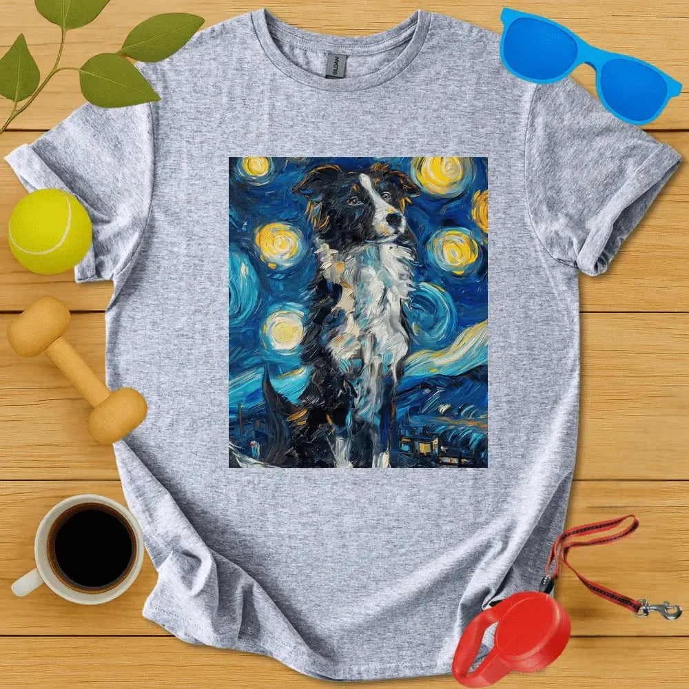 Border Collie Van Gogh Portrait