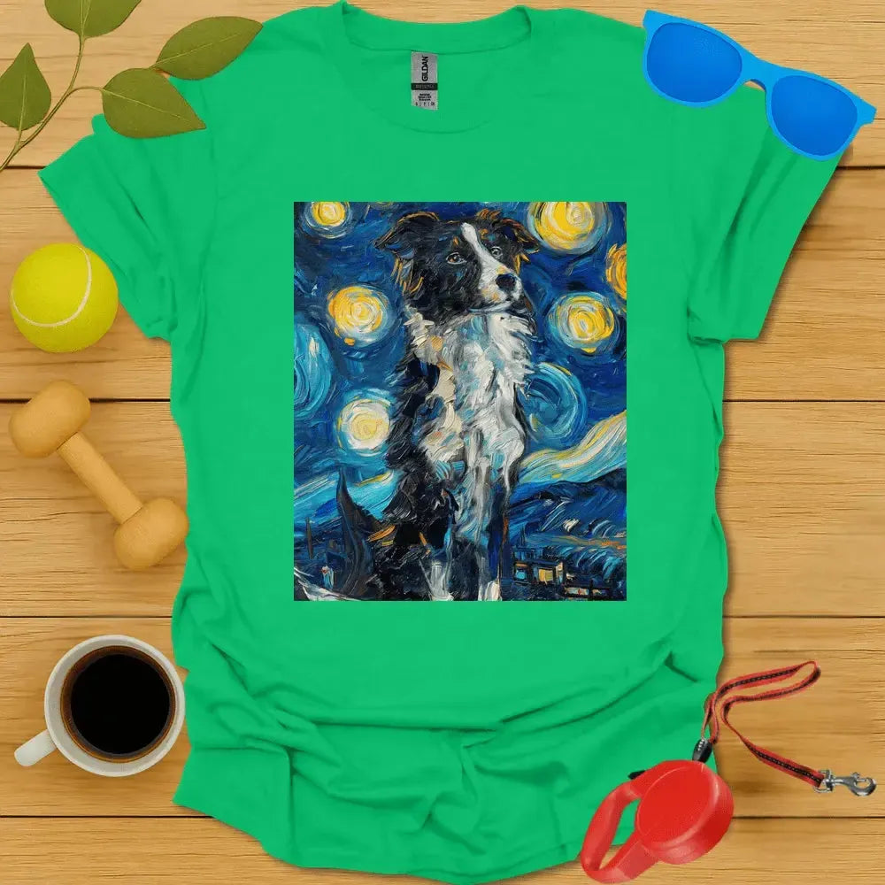 Border Collie Van Gogh Portrait