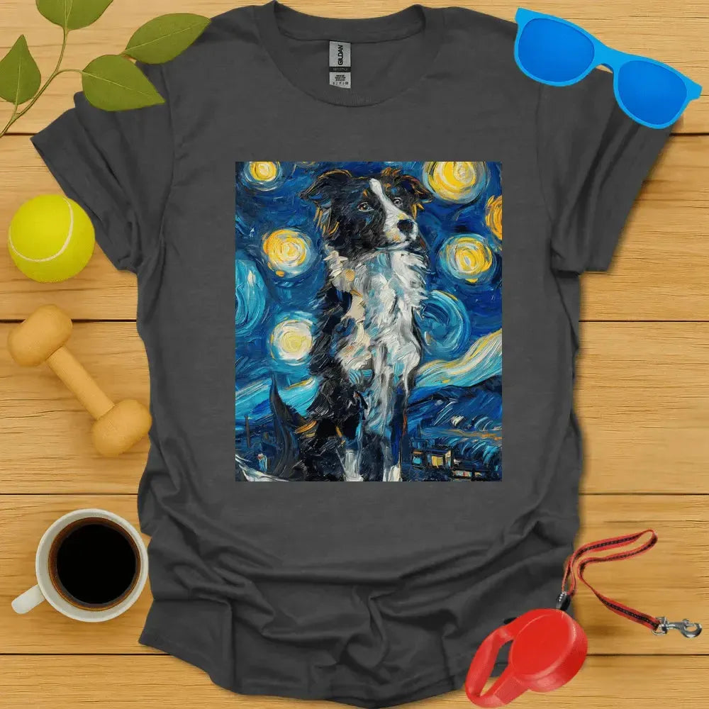 Border Collie Van Gogh Portrait
