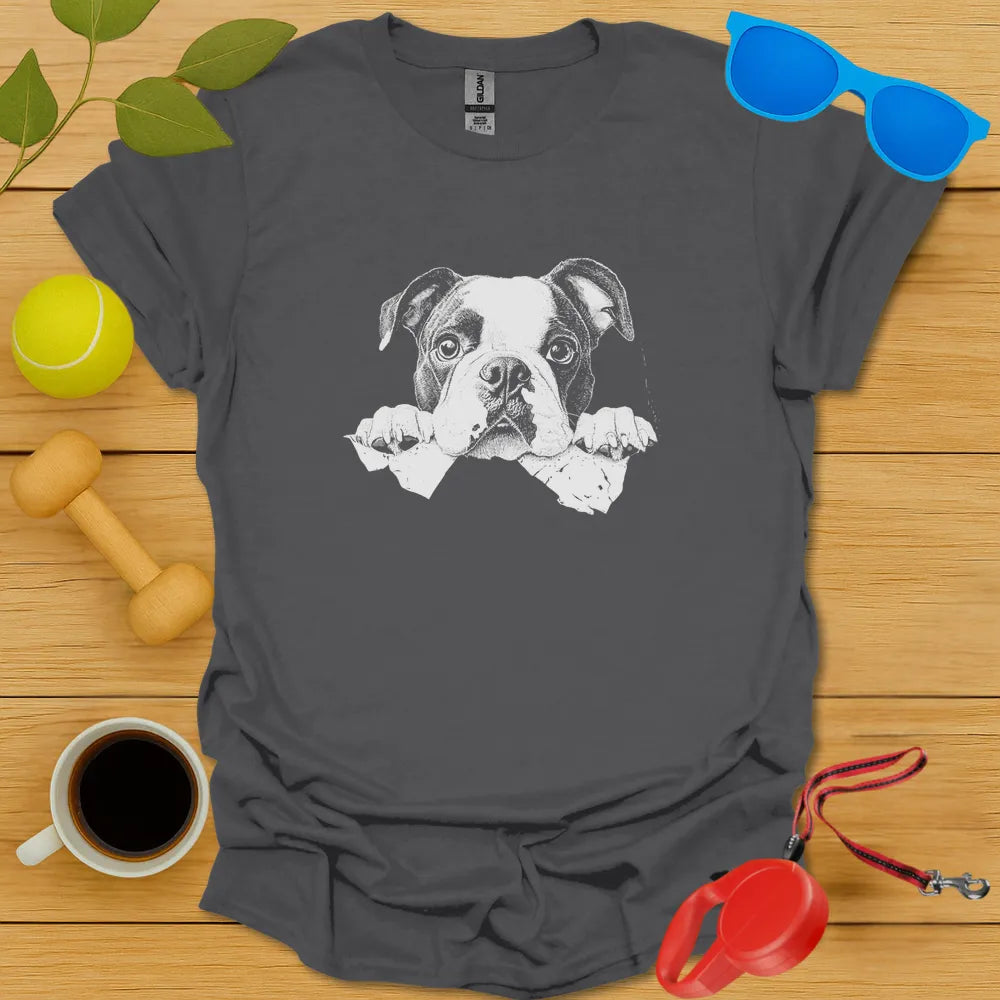 Boston English Bulldog Peaking Tee