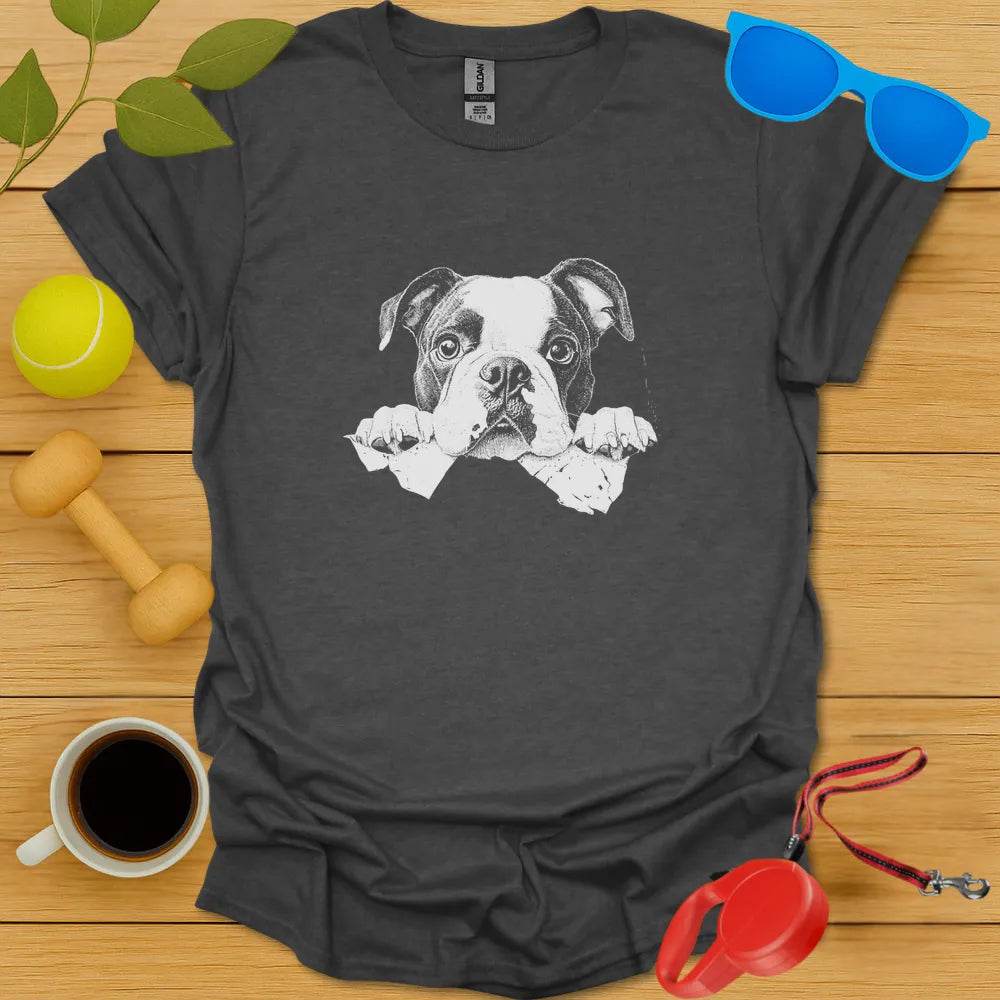 Boston English Bulldog Peaking Tee