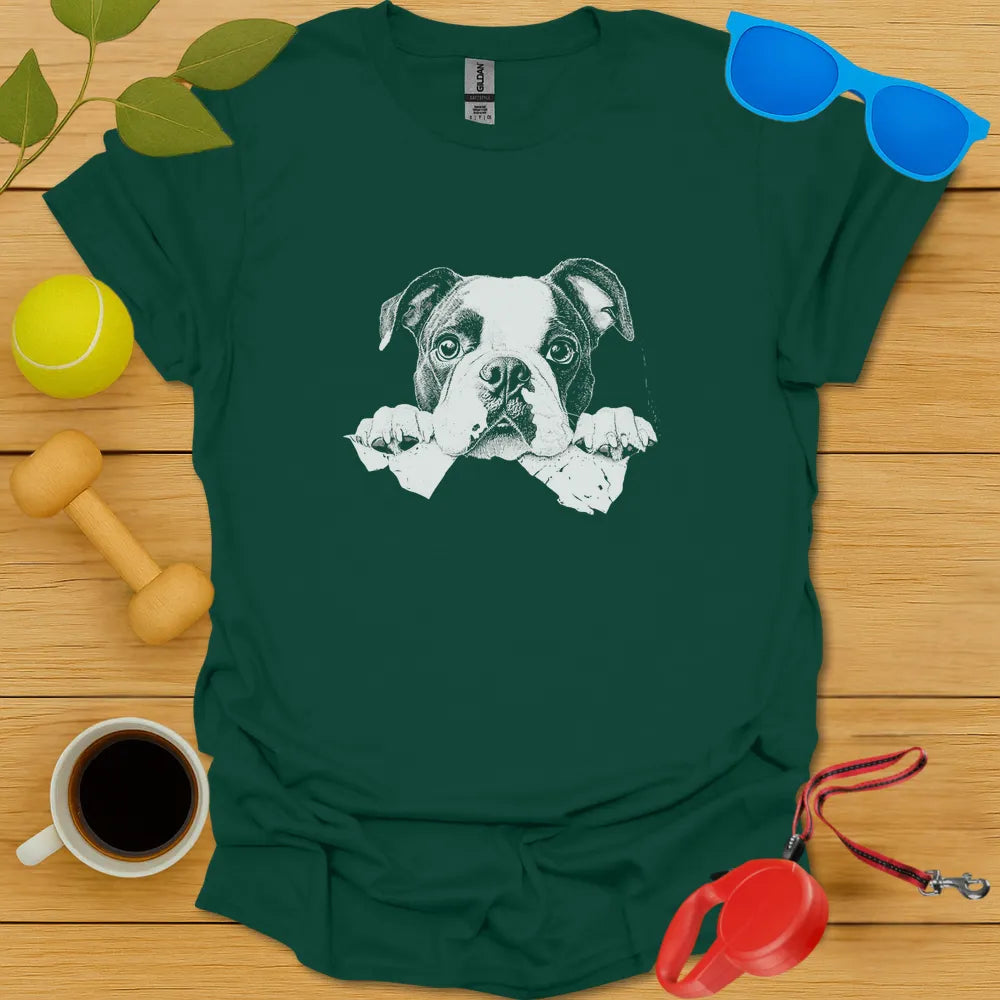 Boston English Bulldog Peaking Tee