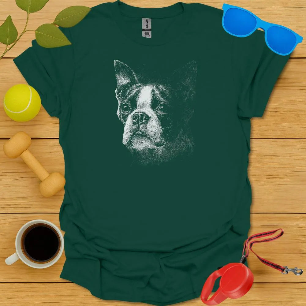 Boston Terrier Portrait T Shirt