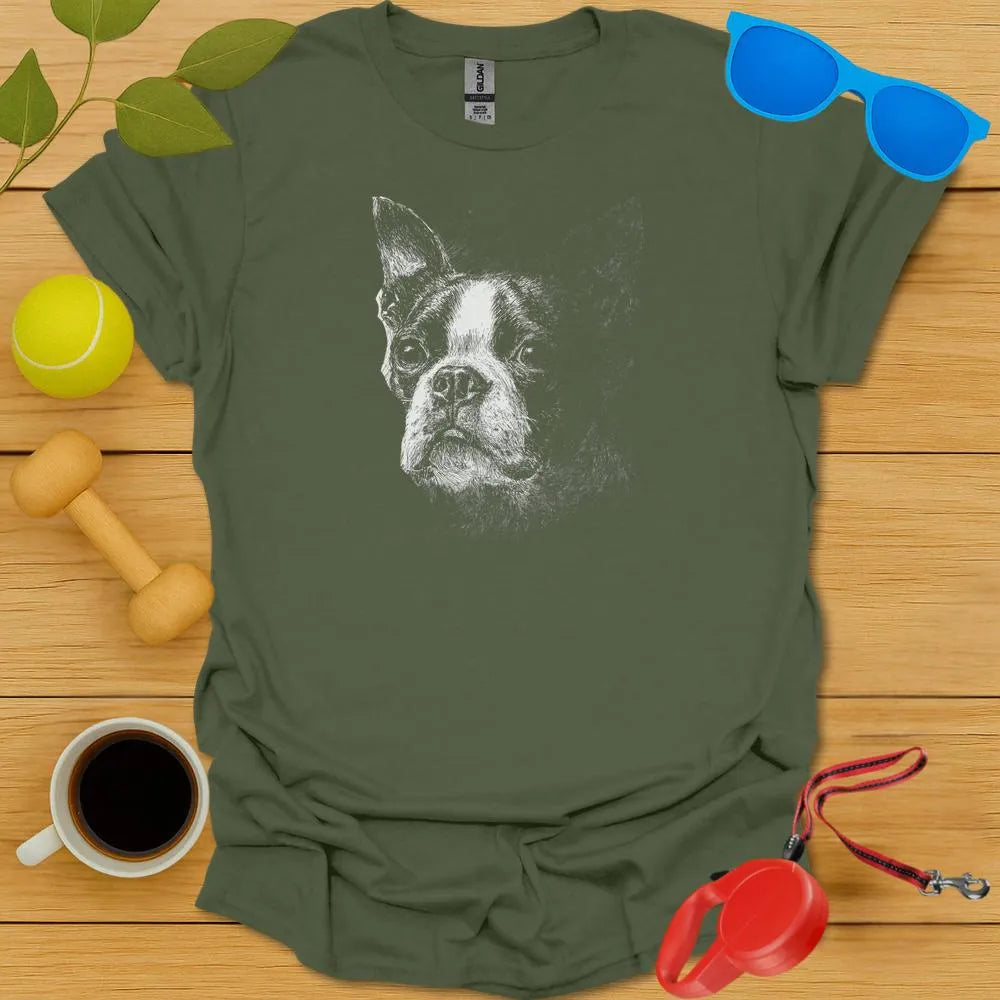 Boston Terrier Portrait T Shirt