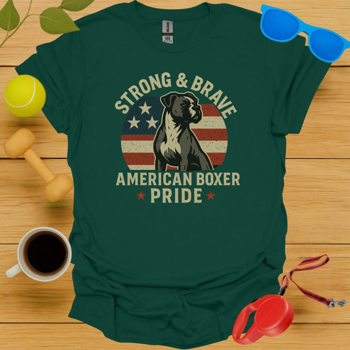 Strong and Brave American Boxer Pride T-shirt product