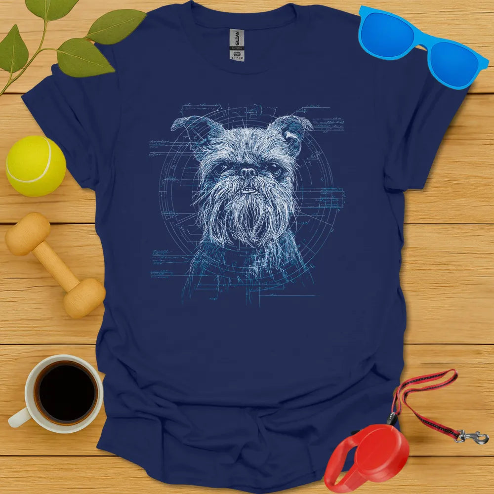 Brussels Griffon Blueprint Portrait Tee