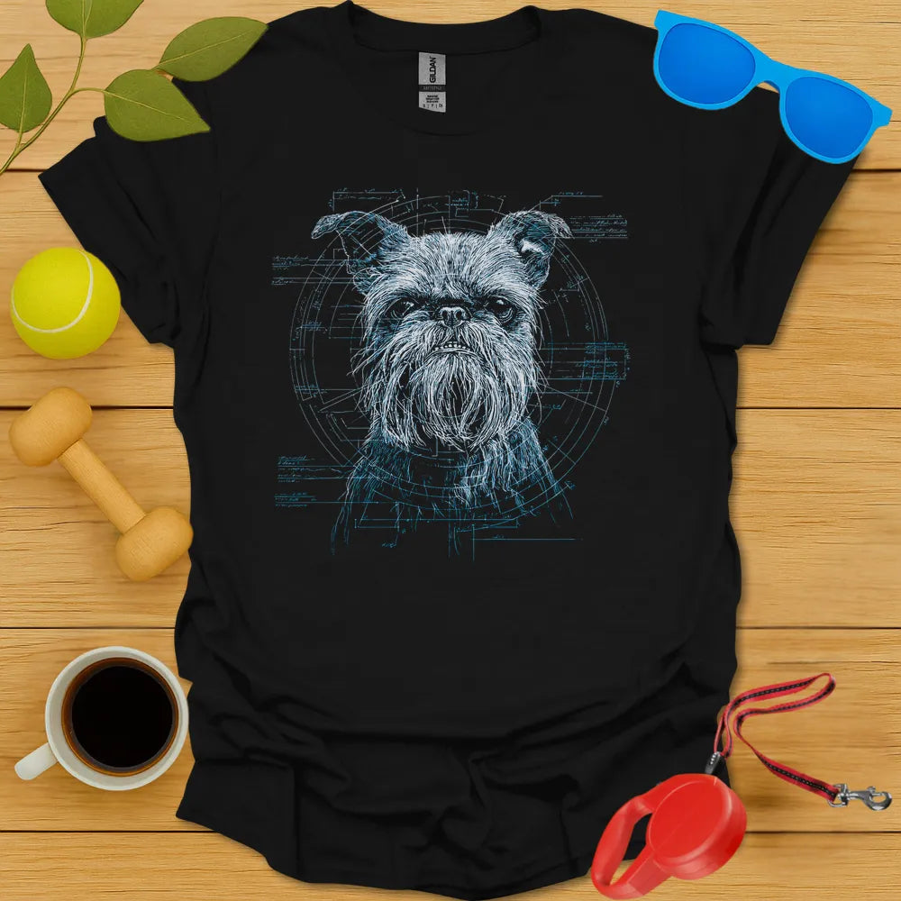 Brussels Griffon Blueprint Portrait Tee