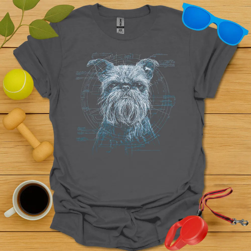 Brussels Griffon Blueprint Portrait Tee