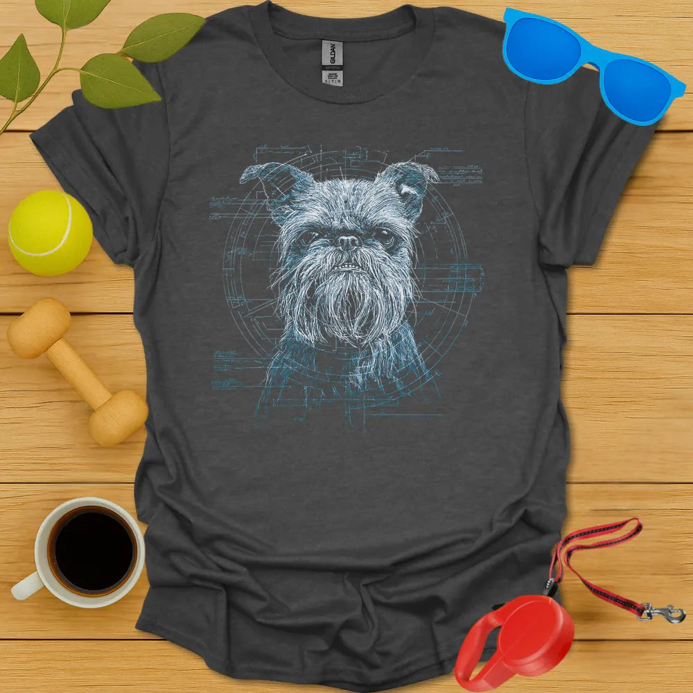 Brussels Griffon Blueprint Portrait Tee
