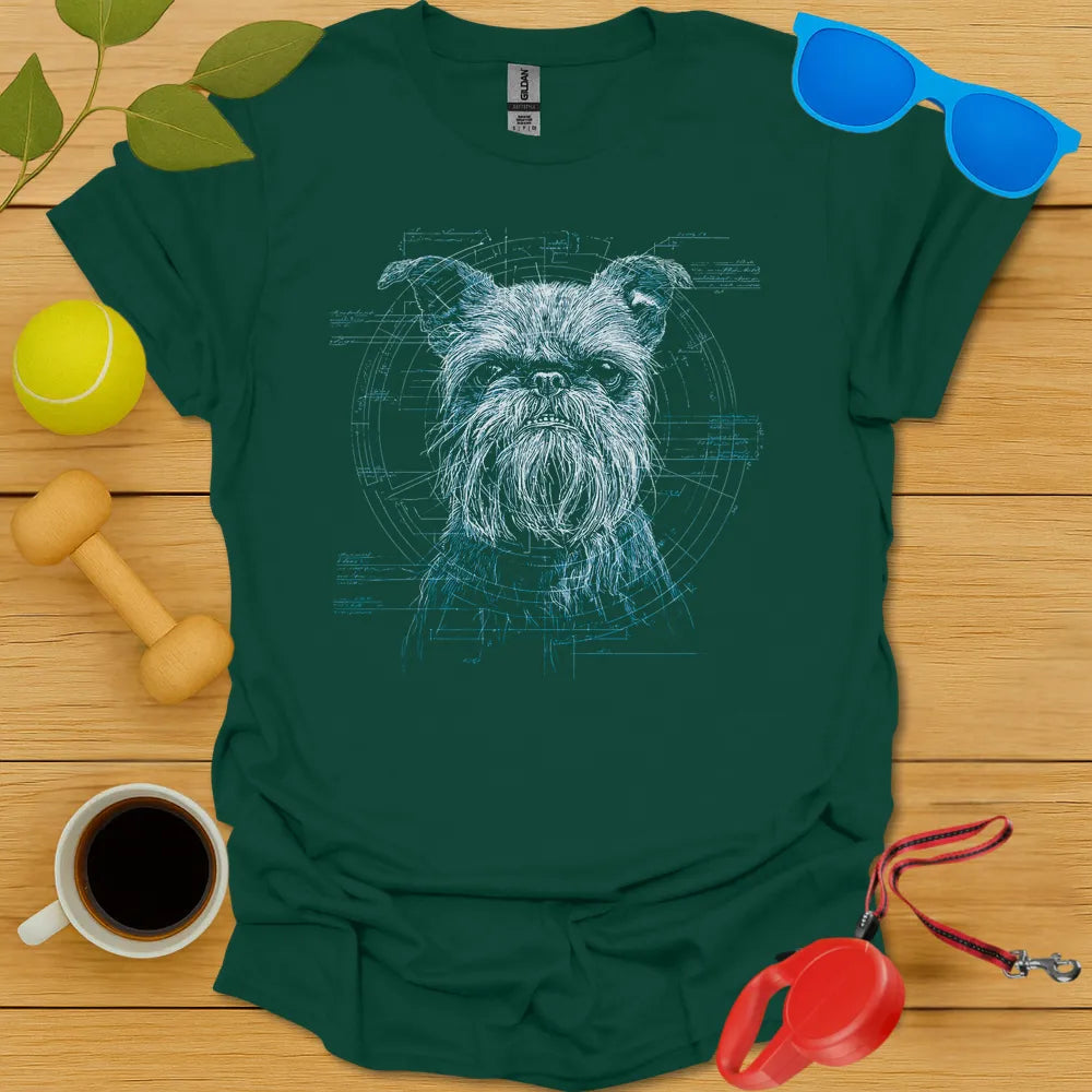 Brussels Griffon Blueprint Portrait Tee