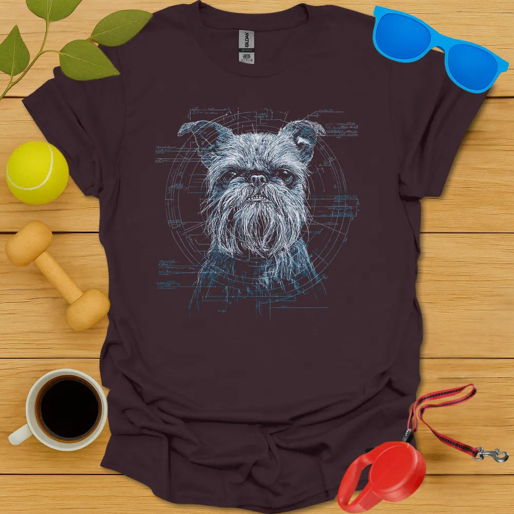 Brussels Griffon Blueprint Portrait Tee