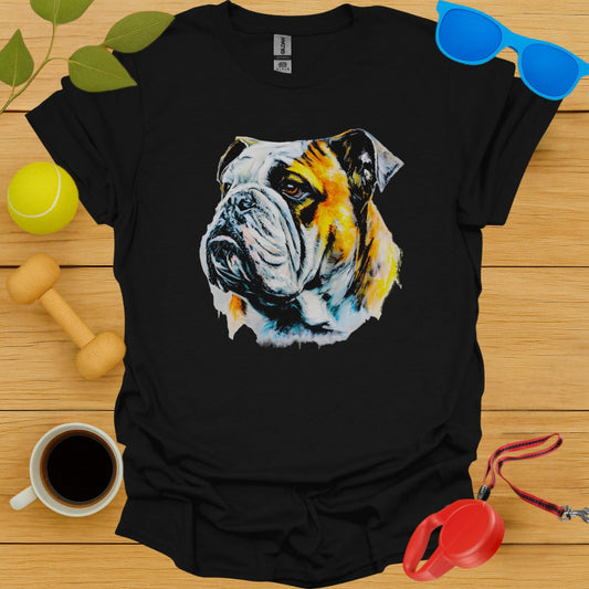 Realistic Bulldog Print T-Shirt dog lover product