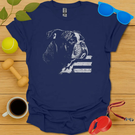 Bulldog Boston English Flag Tee - Navy