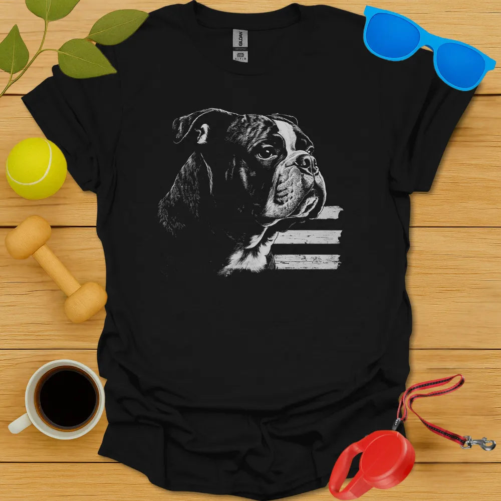 Bulldog Boston English Flag Tee - Black