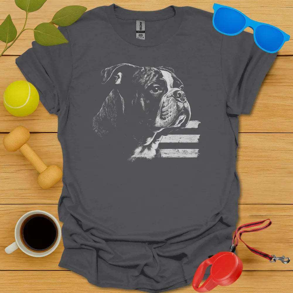 Bulldog Boston English Flag Tee - Charcoal