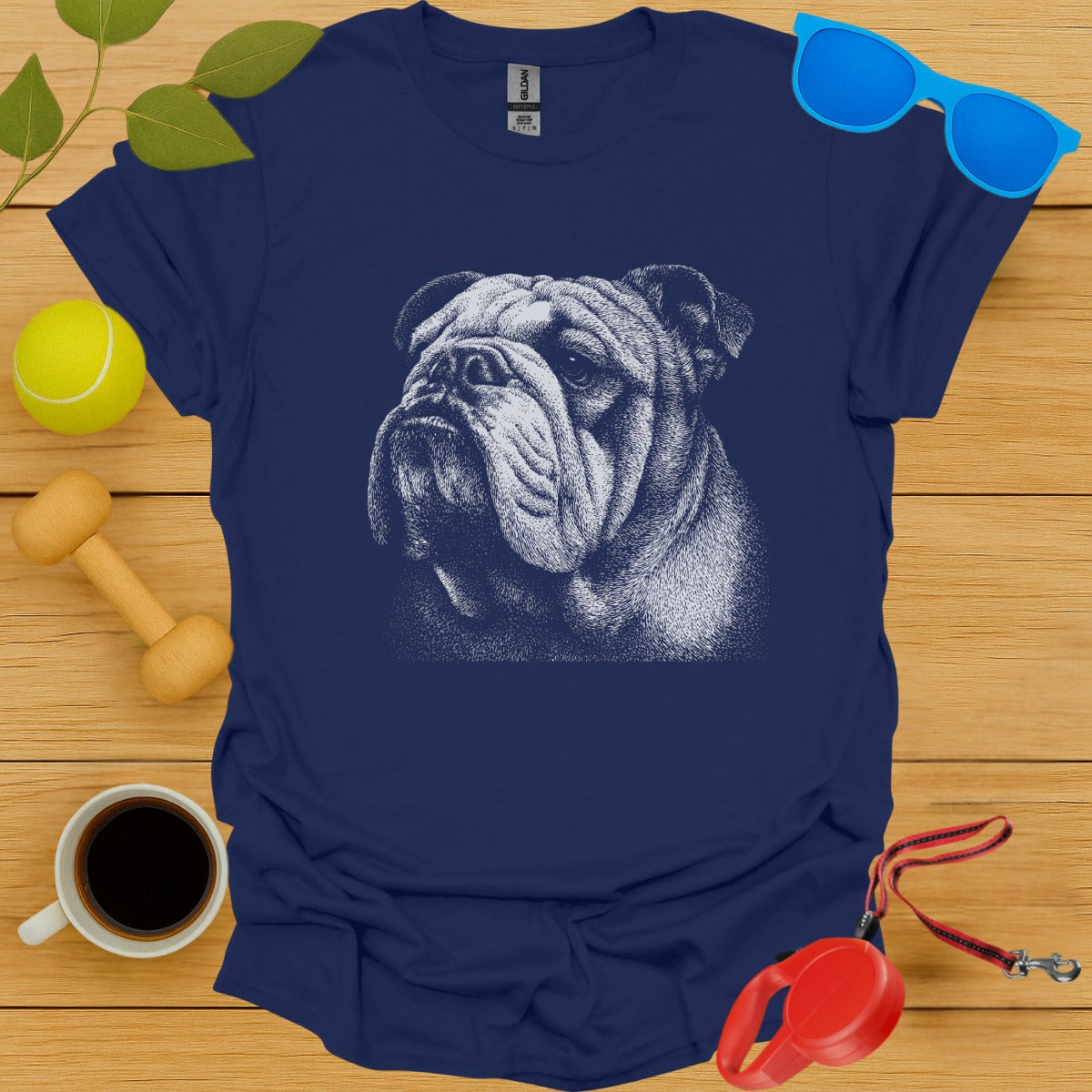 Navy Blue Bulldog Graphic Shirt product